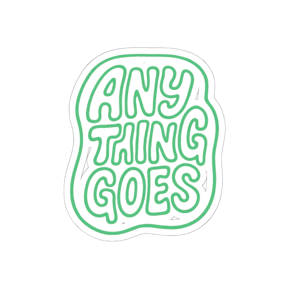 Anything Goes Podcast Green Sticker | Bold Vinyl Decal