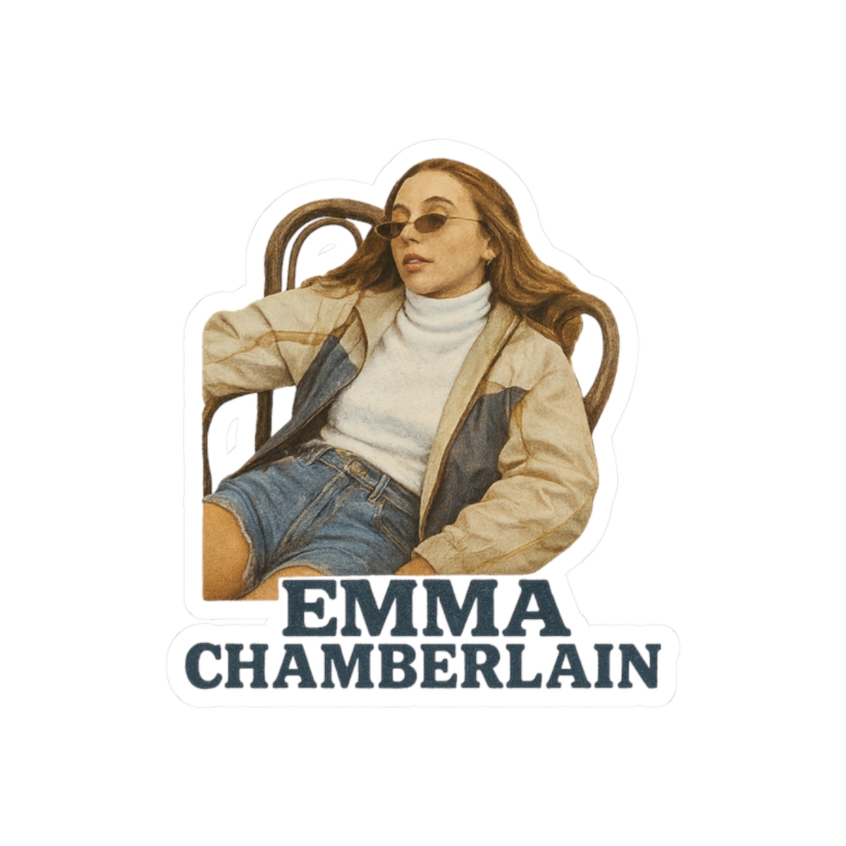 Emma Chamberlain Iconic Style Sticker | Minimalist Vinyl Decal